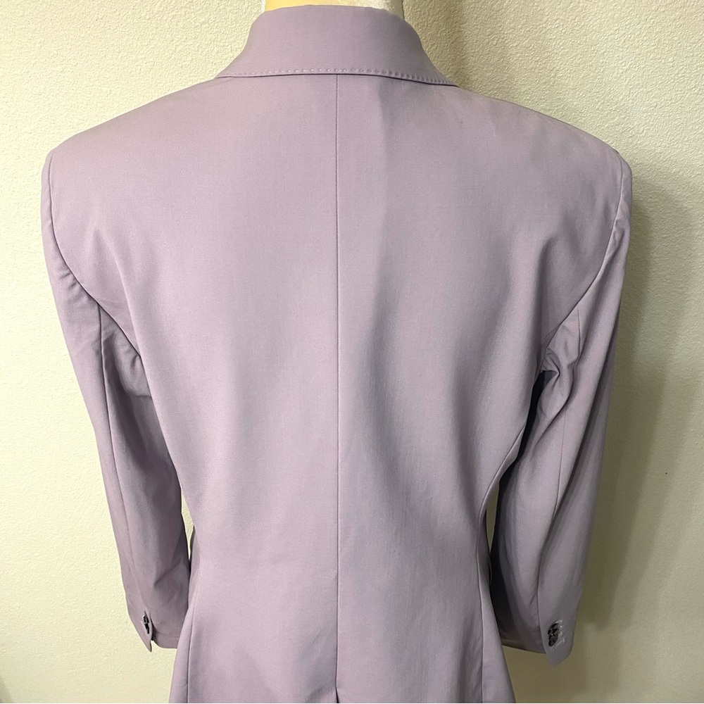 Theory Double-Breasted Wool-Blend Lavender Blazer 10 - Picture 7 of 13